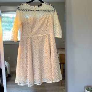 Creme Lace Fit and Flare Dress